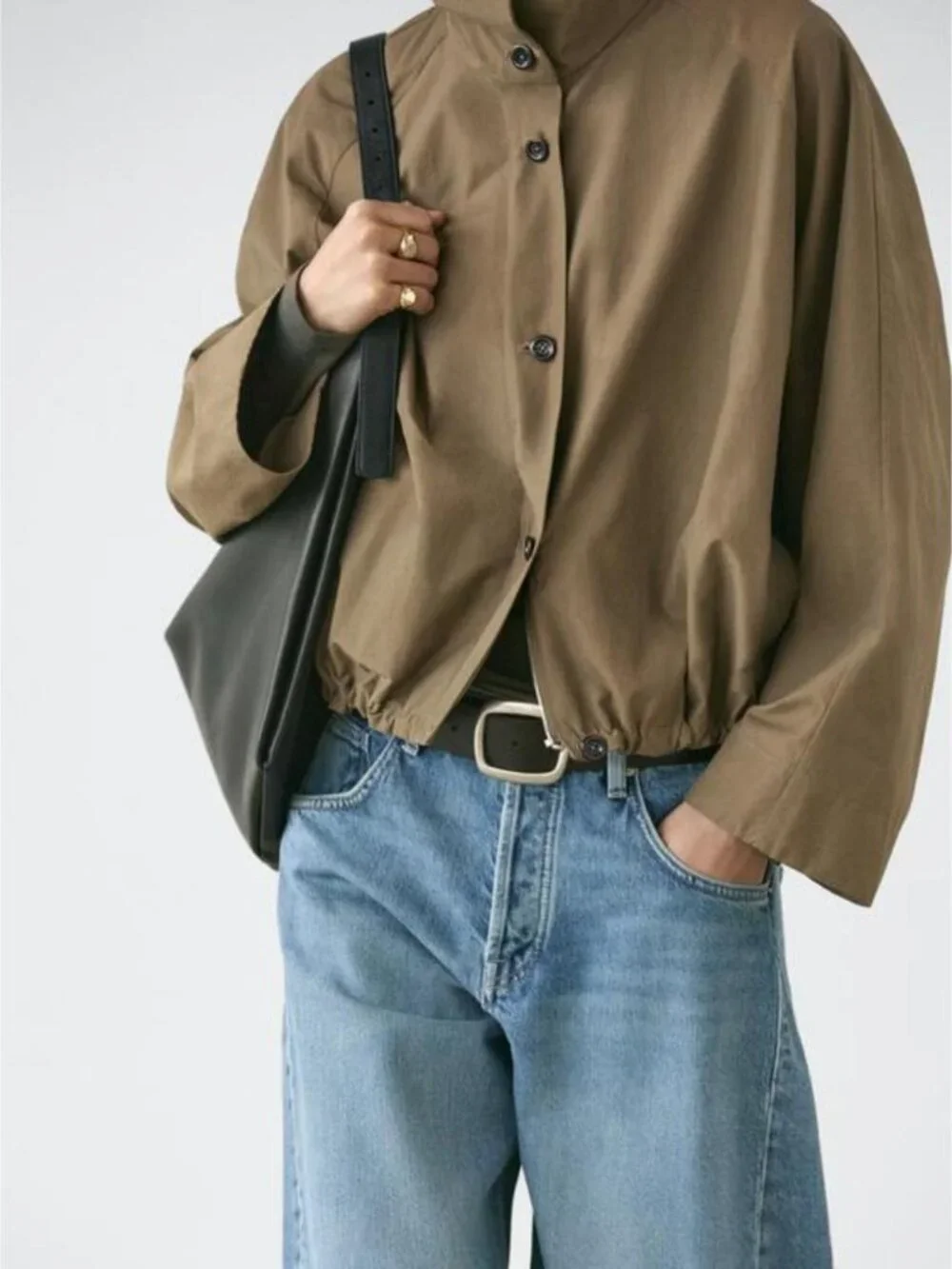 MASSIMO DUTTI HIGH NECK BOMBER JACKET - Picture 3 of 7